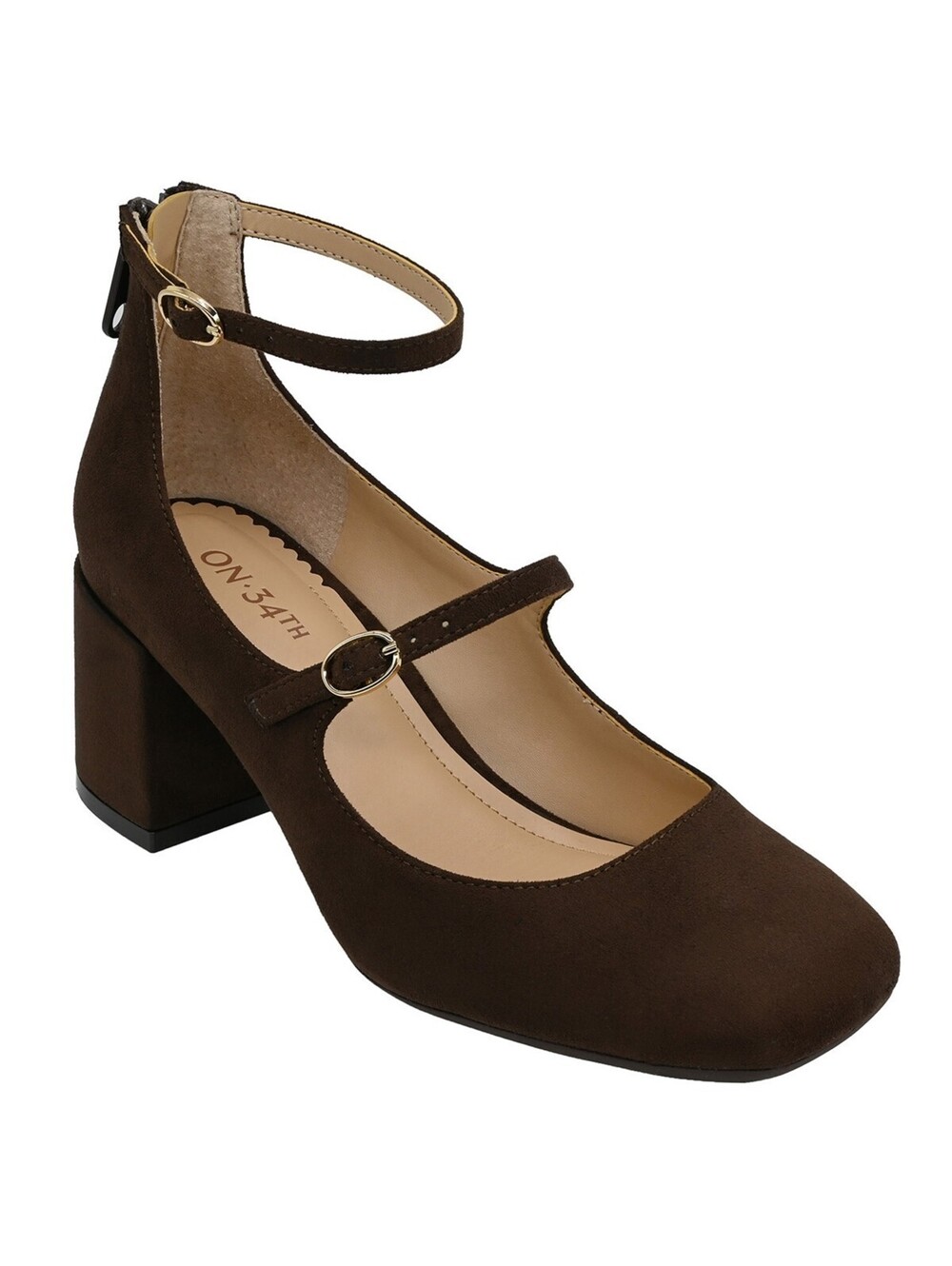 79$ On 34th Tonii Mary Jane Ankle-Strap Pumps Women's Size 10 M US Brown